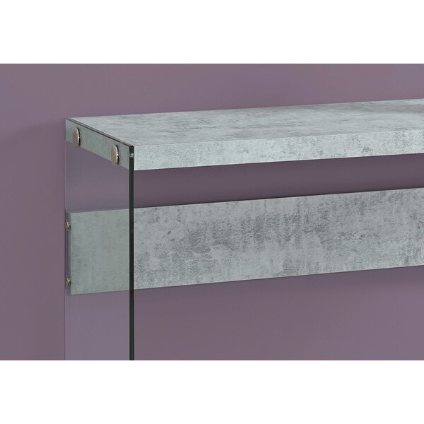 Accent Table, Console, Entryway, Narrow, Sofa, Living Room, Bedroom, Tempered Glass, Laminate, Clear, Contemporary, Modern