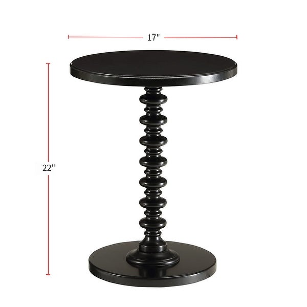 Round Top Side Table Turned Pedestal Base In Black