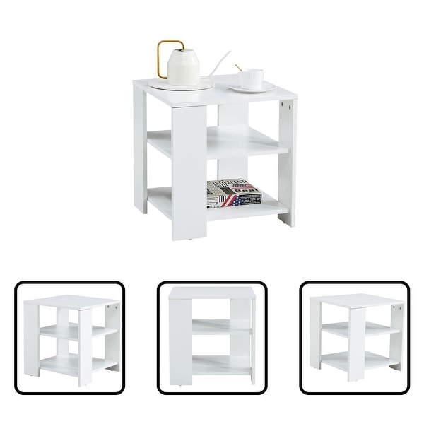Square Side Table, 3-tier End Table