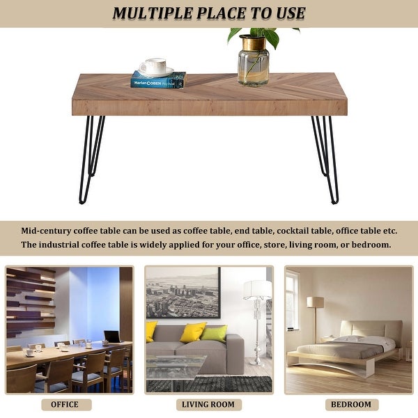 Modern Coffee Table, Easy Assembly Tea Table Cocktail Table for Entryway, Living Room and Kitchen