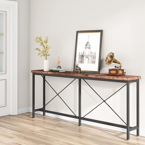 Narrow Entryway Table,Long Console Table,70.9 Inches Narrow Sofa Table,Rustic Wood Hallway Table for Entryway
