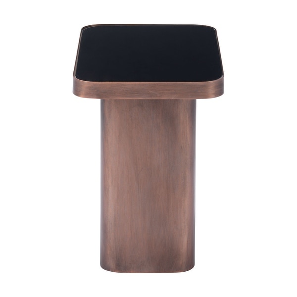 Marcos Side Table Black and Antique Bronze - Black, Antique Bronze - 19.9