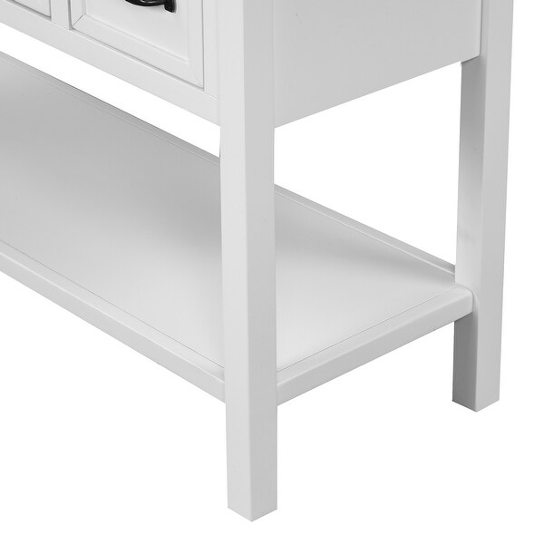 Console Table with 4 Drawers, 1 Cabinet and 1 Shelf