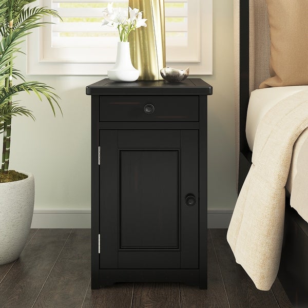 Nightstand, Classic Livingroom End Table Side Table with USB Ports