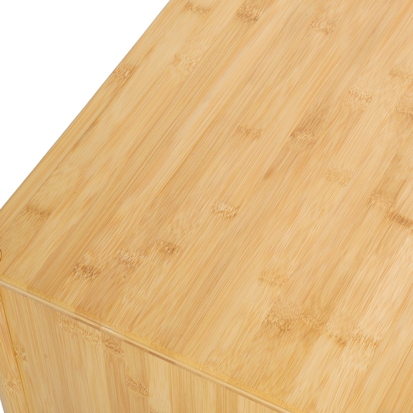 2 Drawer End Table,Bamboo Mid Century Modern Nightstand,Bedside Table Accent End Table Side Table for Living Room