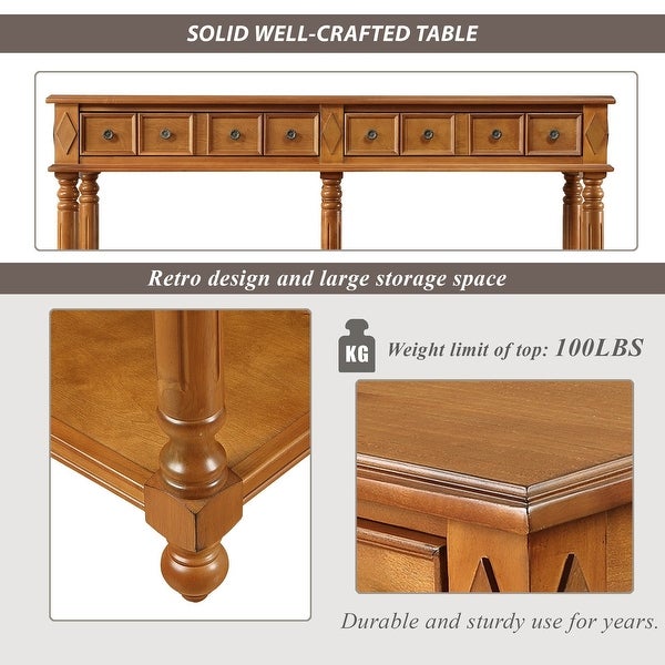 Retro Console Table Entryway Table, 58