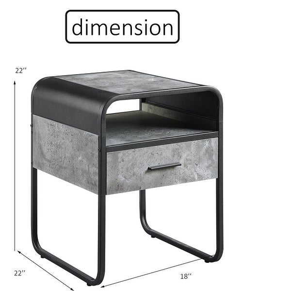 Sofa Table with Storage Drawer Decor Side Table for Living Room, Grey