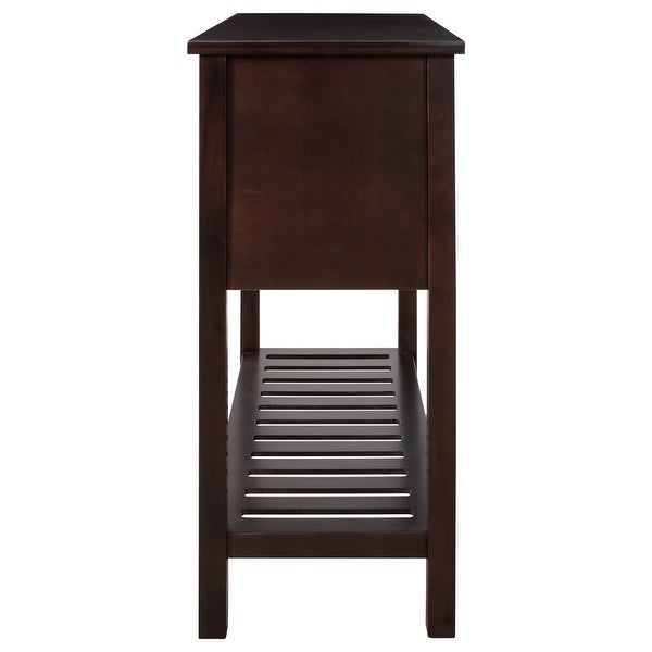Sideboard Console Table with Four Drawers and Bottom Shelf for Living Room, Entryway, Hallway