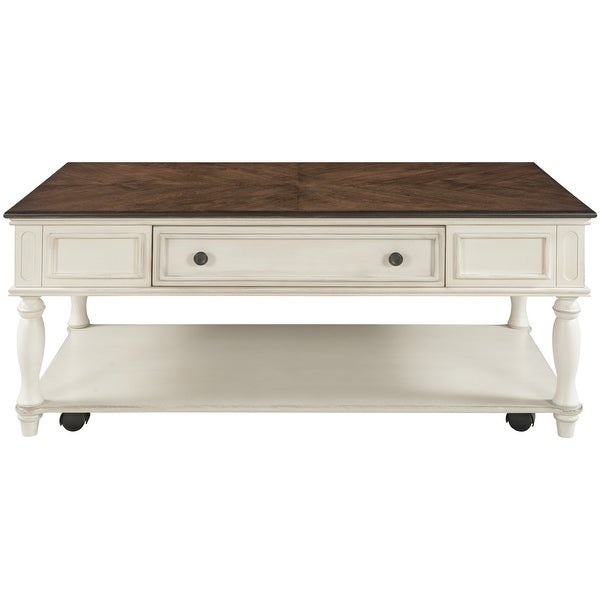 Retro Cocktail Table Coffee Table Easy Assembly Movable for Living Room, Bedroom