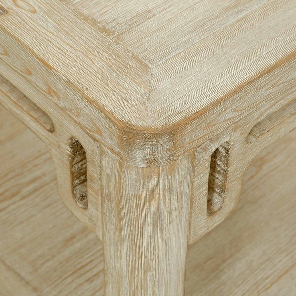 Artissance Peking Ming Arch Side Table Weathered White Wash, 24 Inch Tall