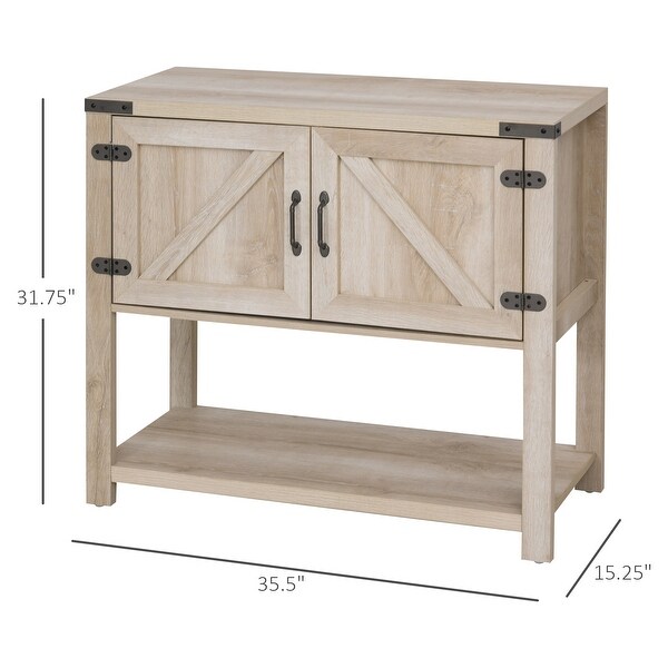 HOMCOM 2-Door Free Standing Storage Cabinet with Bottom Shelf, Kitchen Cupboard, Entryway Storage Cabinet