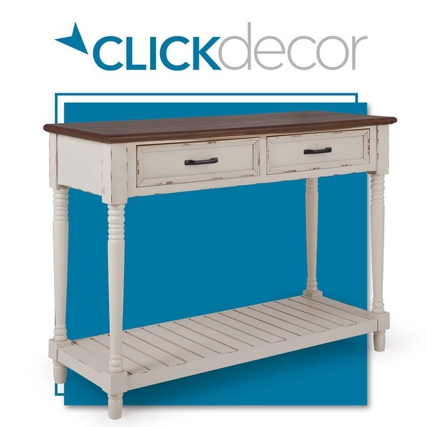 ClickDecor Baker Console Table, Antique White