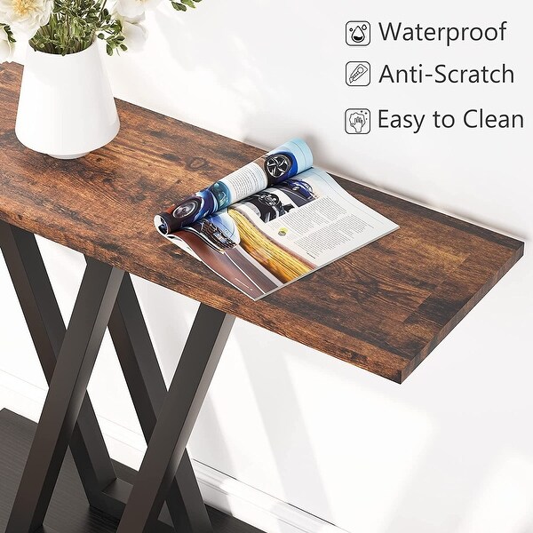 Console Sofa Table, Industrial Entryway Table for Hallway