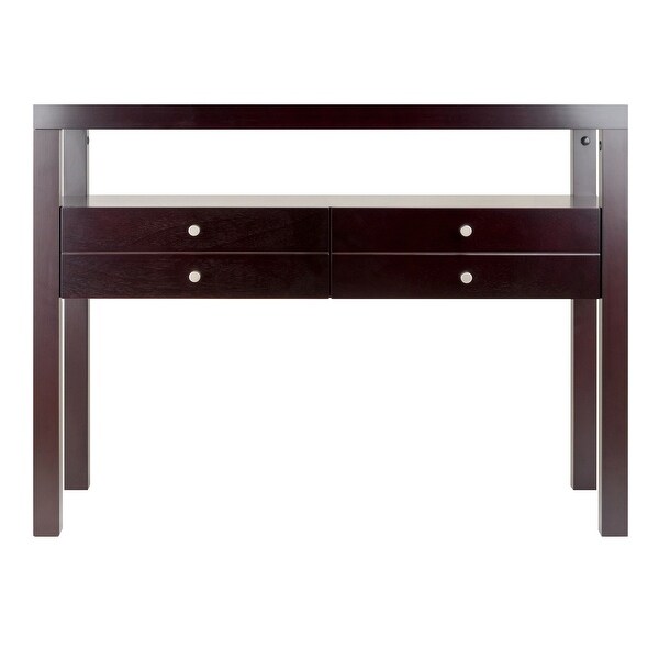 Wood Copenhagen Console Table, 2-Drawers, Espresso Finish