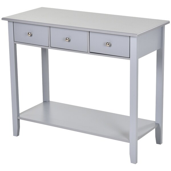 HOMCOM Console Table Industrial Desk with Drawer Bottom Shelf and Large Tabletop for Pictures, Great for the Entryway