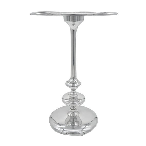 AandB Home Cheshire Aluminum Round Side Table - Silver