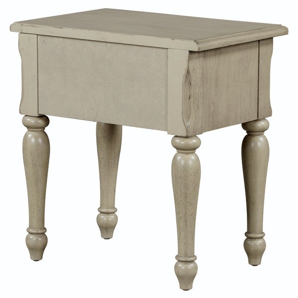 Wood 1 Drawer Nightstand for Nursery, Kid Room, Bedroom, Stone Gray