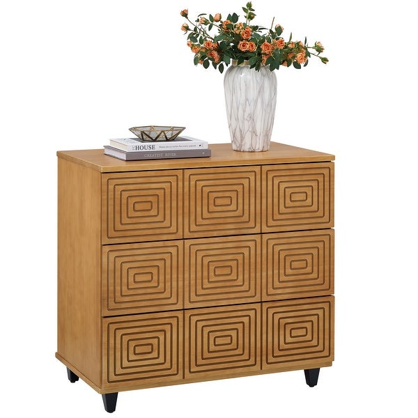 BIKAHOM Solid Wood 3 Drawer Dresser for Bedroom, Storage Organizer for Hallway,Stylish Dressers, Side Table for Living Room