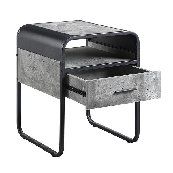Sofa Table with Storage Drawer Decor Side Table for Living Room, Grey