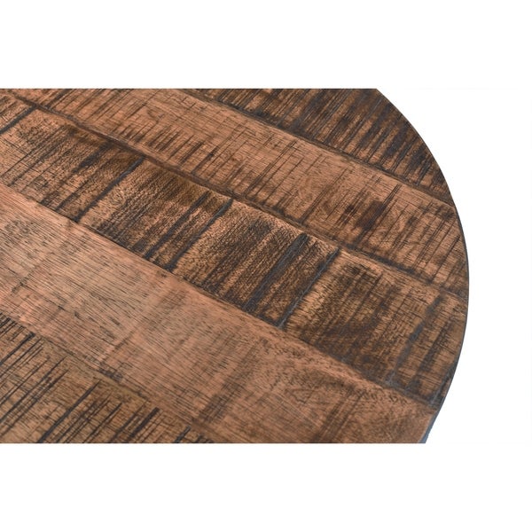 Somette Adjustable Round Accent Table, Braden Natural and Restoration - 24