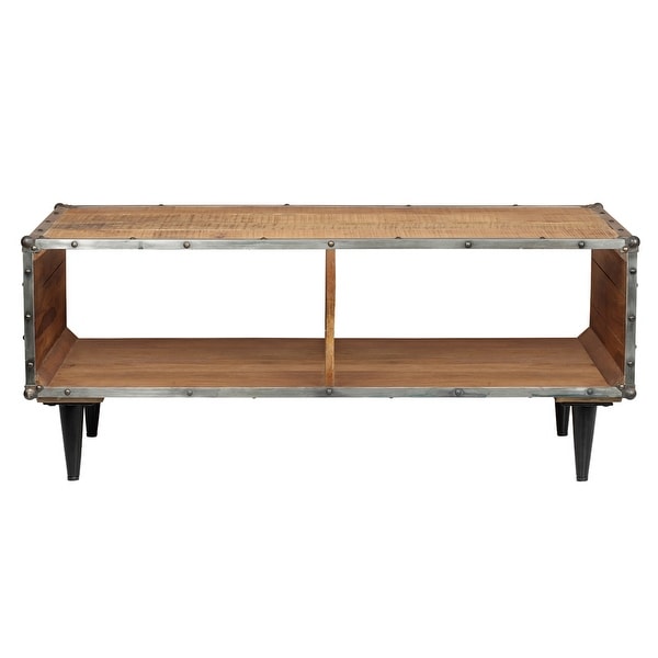 ExBrite Solid Wood Coffee Table ,Rustic Oak 24'' W X 46'' H X 19''