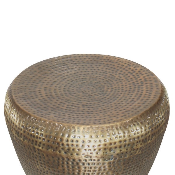 WYNDENHALL Lerner Modern Industrial 22 inch Wide Metal Metal Side Table in Antique Gold, Fully Assembled