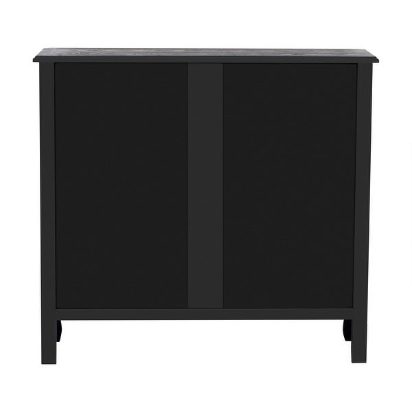 Accent Storage Cabinet with 2 Doors,Pure Hand Drawn,Solid Wood Legs