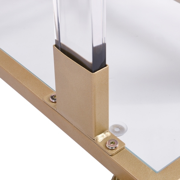 Sofa Table,Glass Top C Shape Square Table
