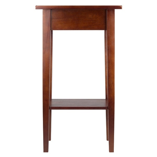 Wooden End Side Table with Drawer, Shelf