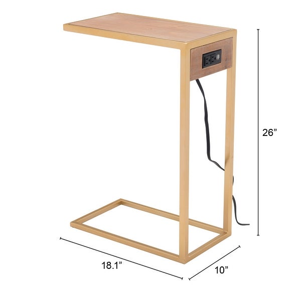 Ike Side Table Brown and Gold - Brown, Gold - 18.1