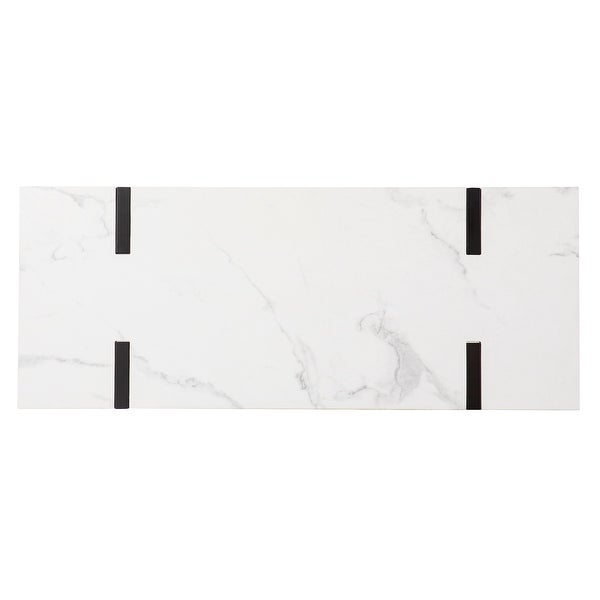 Rahilee Marble Console Table, White