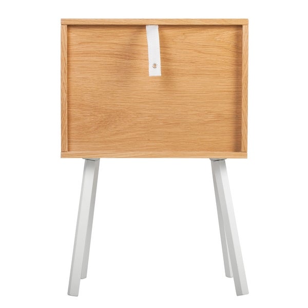 Universal Expert Abacus 2 Drawer Side Table, Modern Oak and White