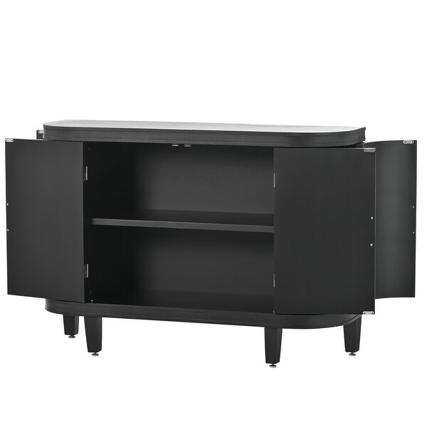 Accent Storage Sideboard with Antique Pattern Doors, Wooden Console Cabinet Suitable for Hallway, Entryway, Living Room, Bedroom