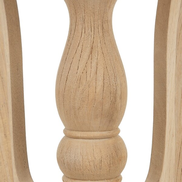 28 Inch Round Side Table, Turned Legs, Classical Style, Wood Grain, Brown