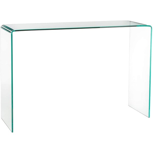Modern Contemporary Bent Glass Entryway Console Table, 43