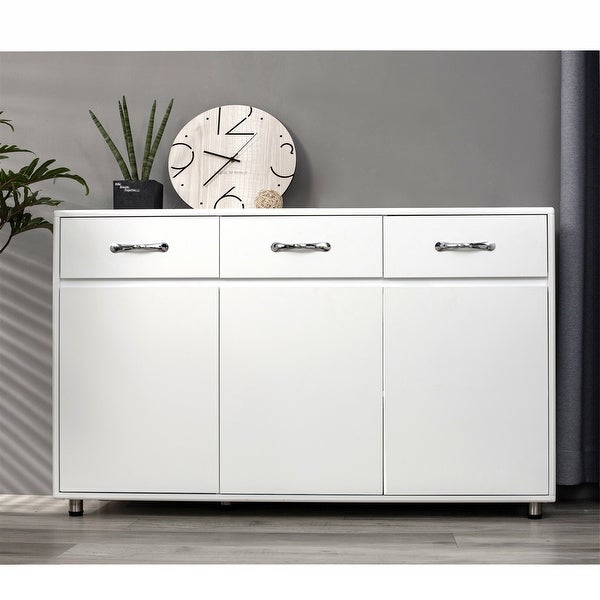 Three Doors Side Table-Grey,3 Times Painting Process,Simple design