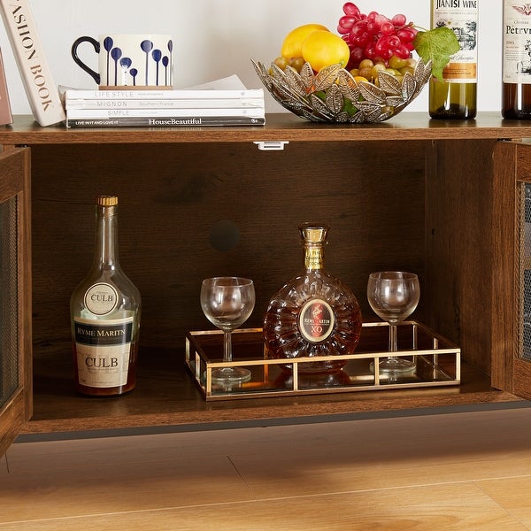 Wine shelf table, modern wine bar cabinet, console table, bar table, TV cabinet, sideboard with storage compartment