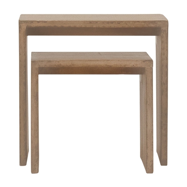 Evie Set of 2 Nesting Side Tables, Medium Brown