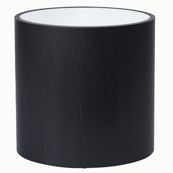 Dann Foley Lifestyle - Oval Side Table - Black Veneer, Inset Mirrored Table Top