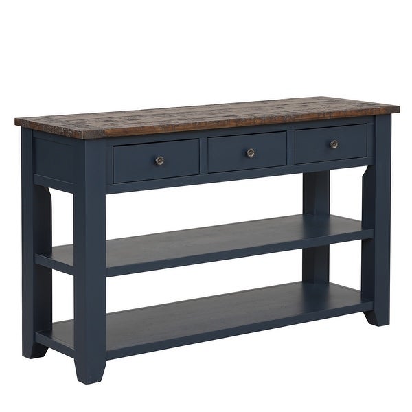 Side Table Console Table, Sofa Side Table with 3 Drawers and 2 Shelves