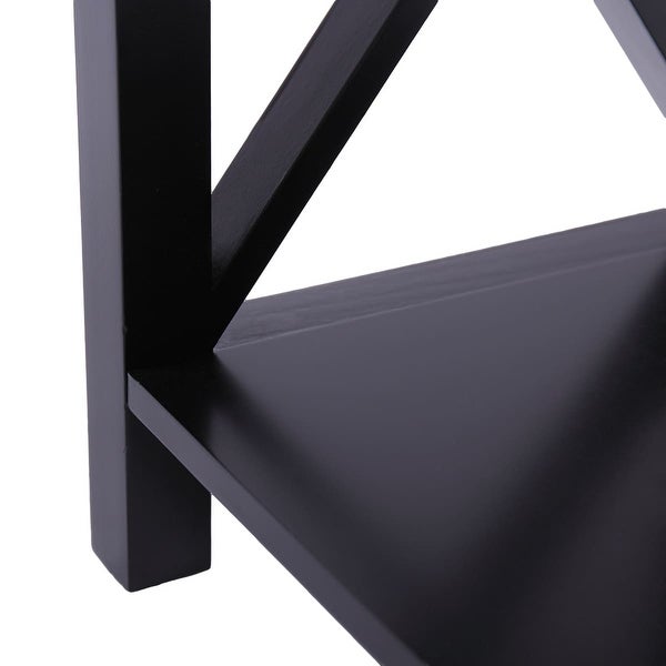 2 Piece Coffee Table with One Drawer Bedside Table X-Shaped Side Table with Storage Shelf End Table for Living Room,Bedroom