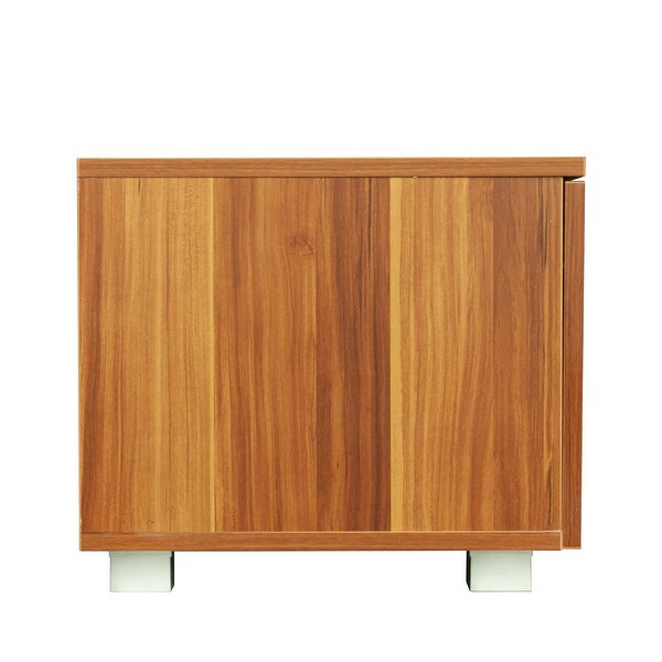 TV Stand Media Console Entertainment Center Table, 2 Storage Cabinet with Open Shelves for 70