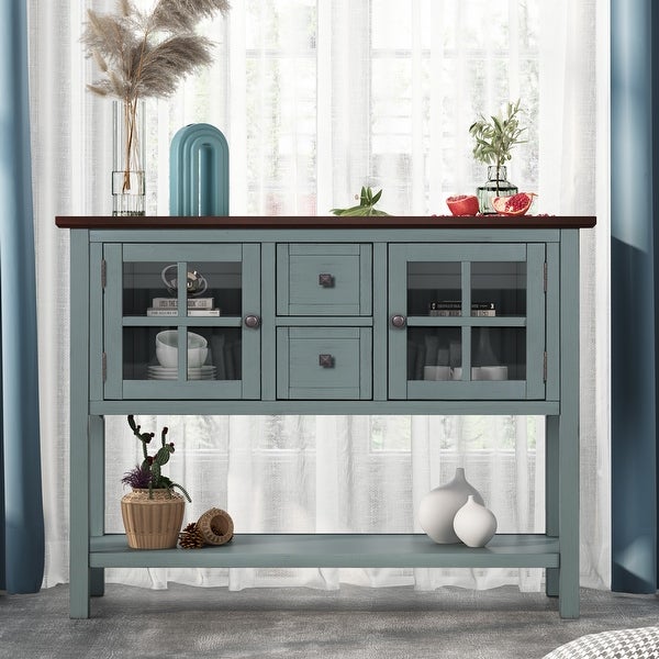 45'' Modern Console Table with 2 Drawers, 2 Cabinets and 1 Shelf