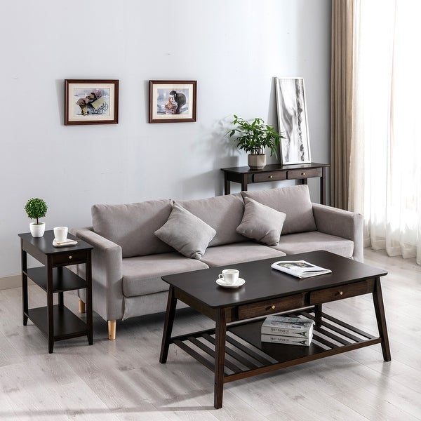 Connexion Decor Verenney Console Table With Drawer, Dark Walnut