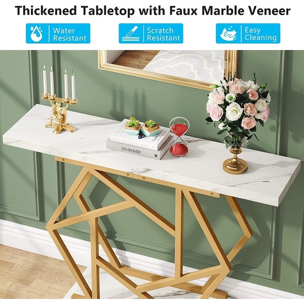 Modern Entry Console Table, 47 Inch Gold Sofa Table