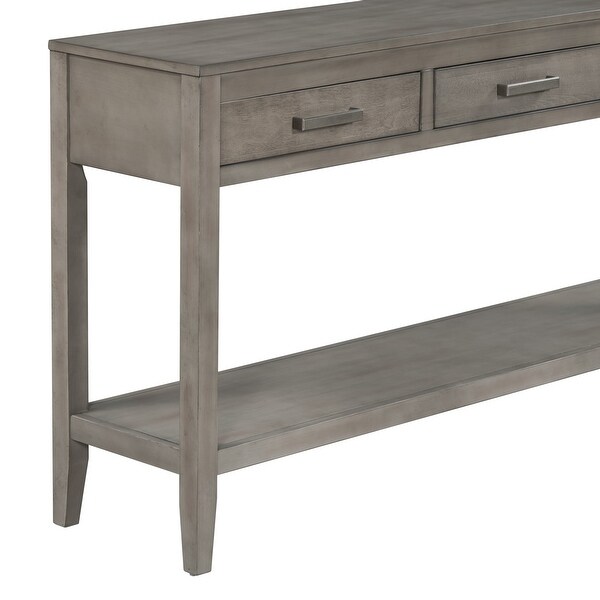 3-Drawer Console Table with 1 Shelf, Classic Entrance Storage Display Table for Entryway, Living Room, Hallway