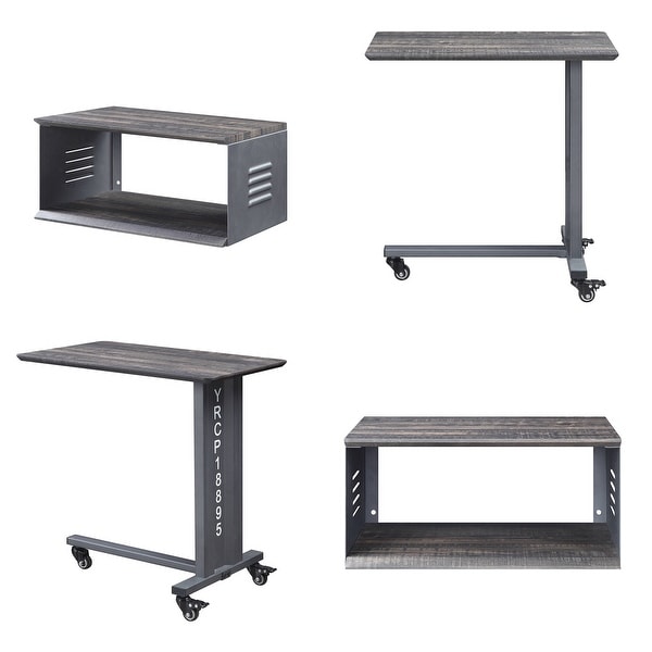 Side Table,Cargo Accent Table Wall Shelf,Gunmetal