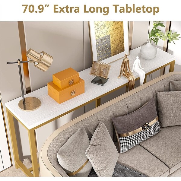 Extra Long Sofa Couch Console Table, 71inch Narrow Entryway Hallway Table