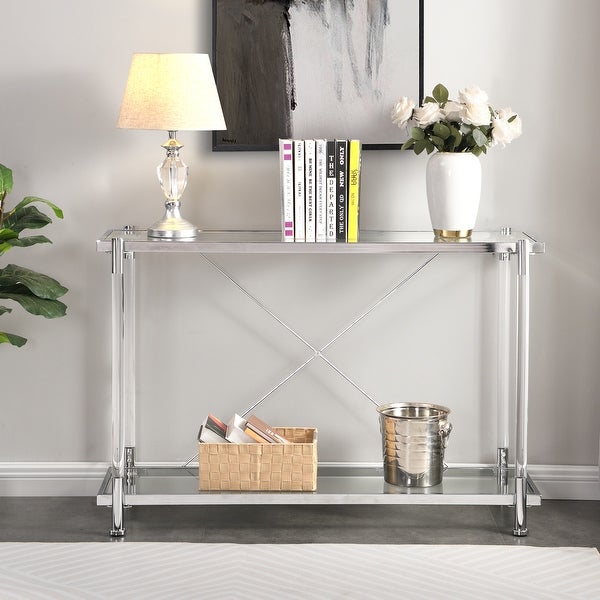 Acrylic Glass Side Table, Console Table for Living Room