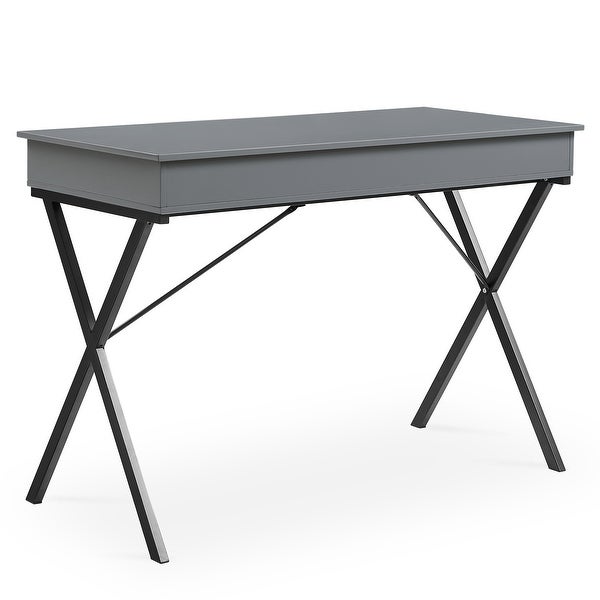 2 Drawers Writing Desk with Stoving Varnish Steel Frame, MDF Table Top